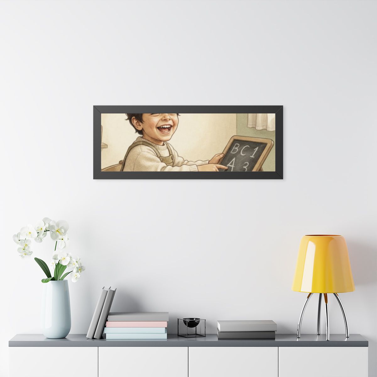 Framed Horizontal Poster - Little Scholar — Black (14×11......