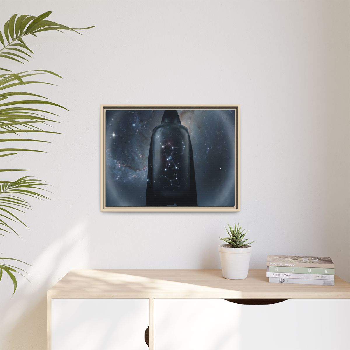 Matte Canvas, Framed - Cosmic Sentinel Orion Constellation...