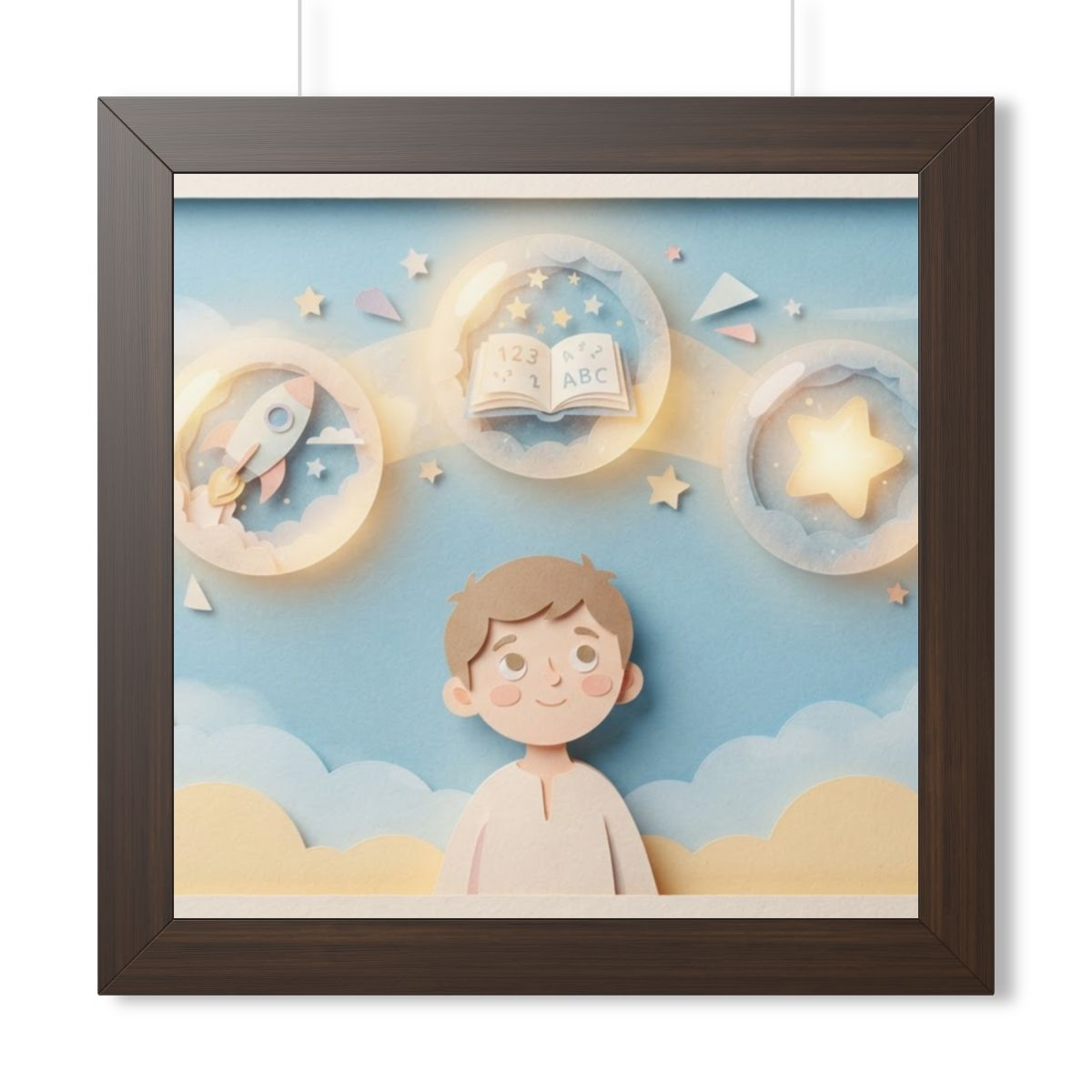 Framed Horizontal Poster - Sky Wonder — Walnut (14×11... |...