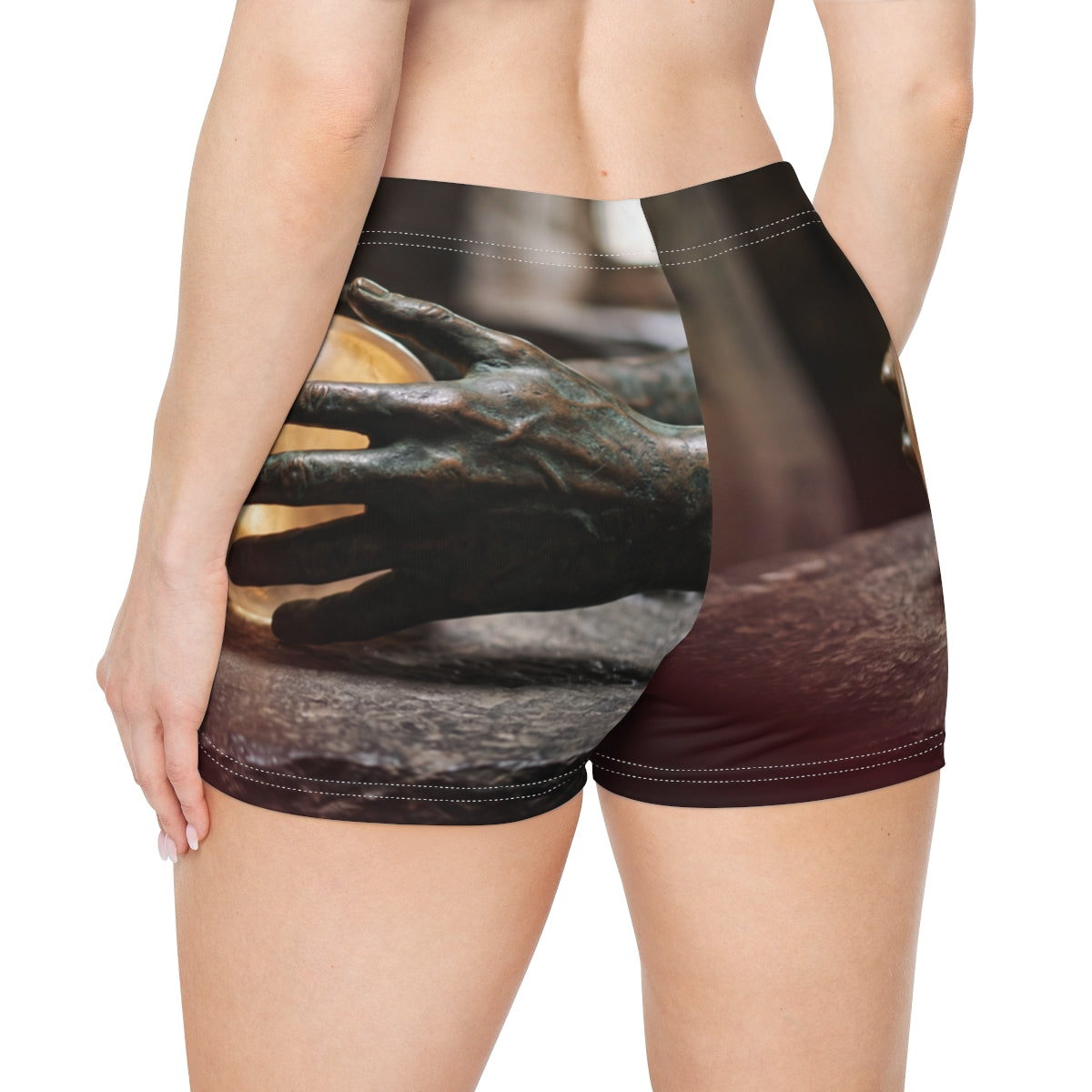 Women's Shorts - Scrying Bronze Hands | Echovira Gallery