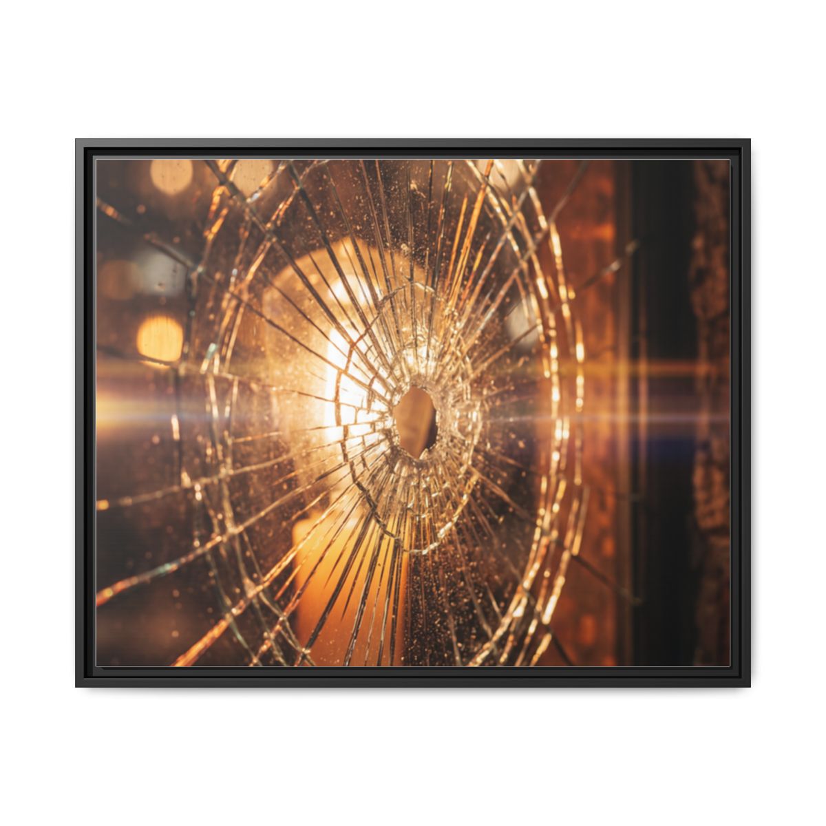 Framed Matte Canvas - Amber Glow — Black / 1.25"