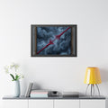 Framed Crimson Abstract Horizontal Poster