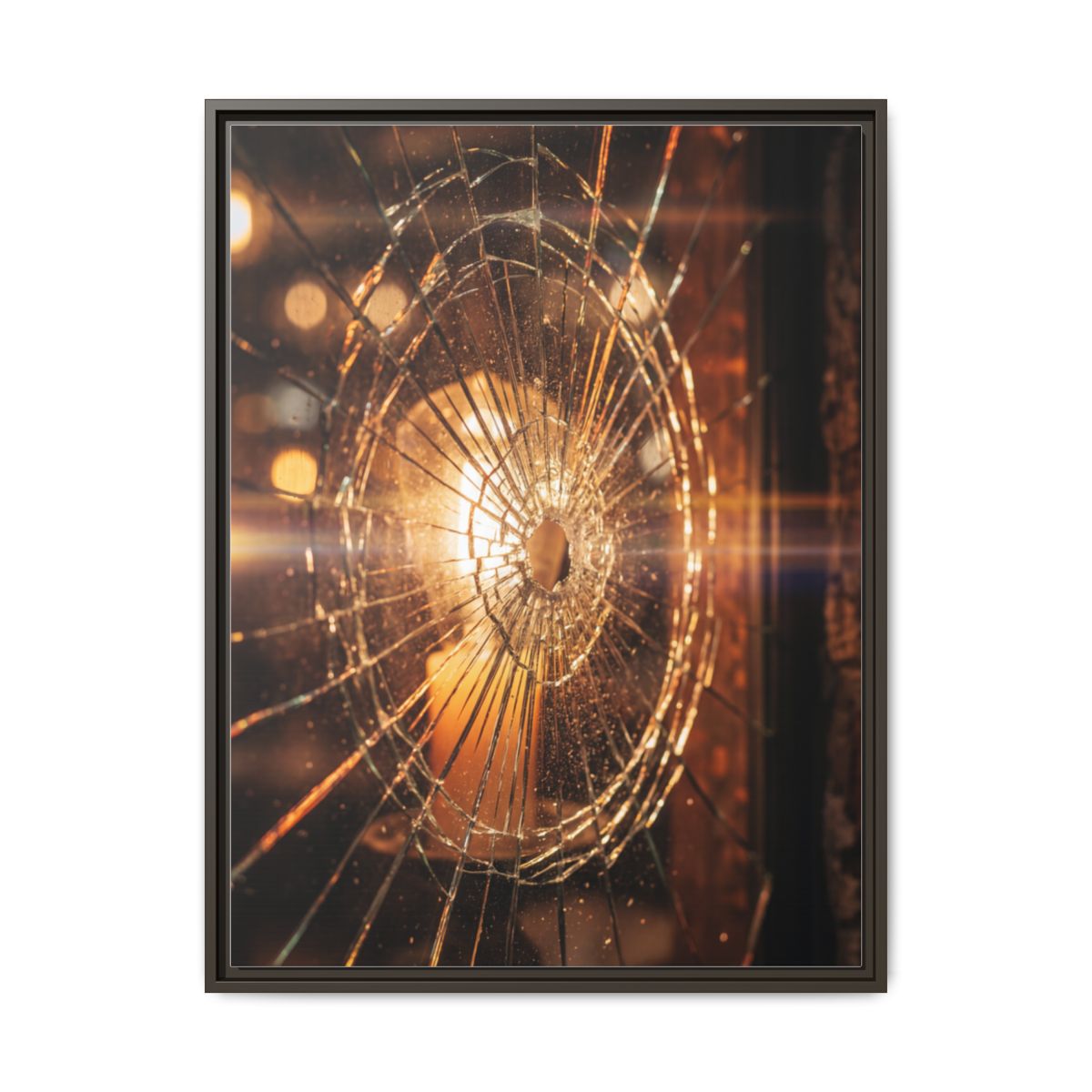 Framed Matte Canvas - Shattered Glass — Espresso / 1.25"