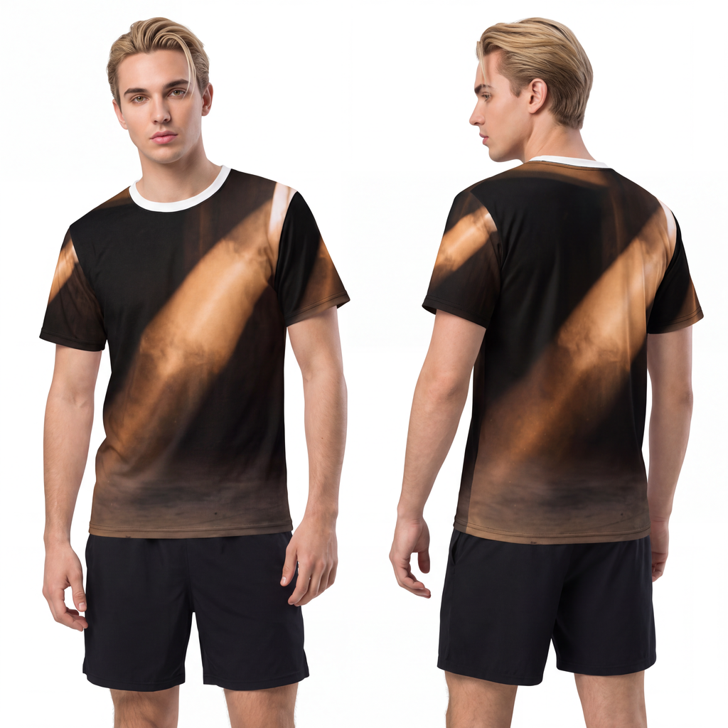 Men's Cut & Sew Tee - Sunbeam Passage | Echovira Gallery