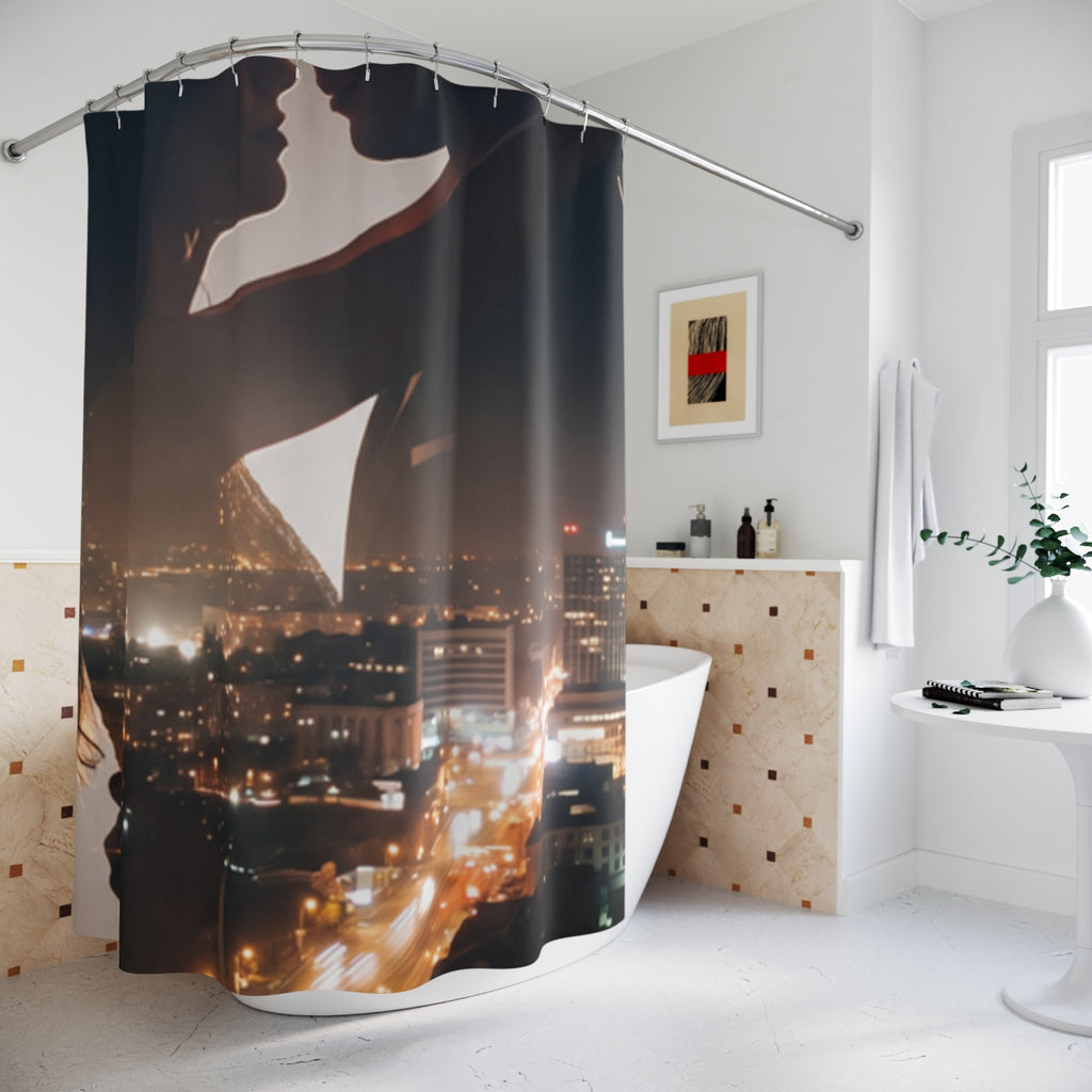 Shower Curtain - Midnight City Romance | Echovira Gallery