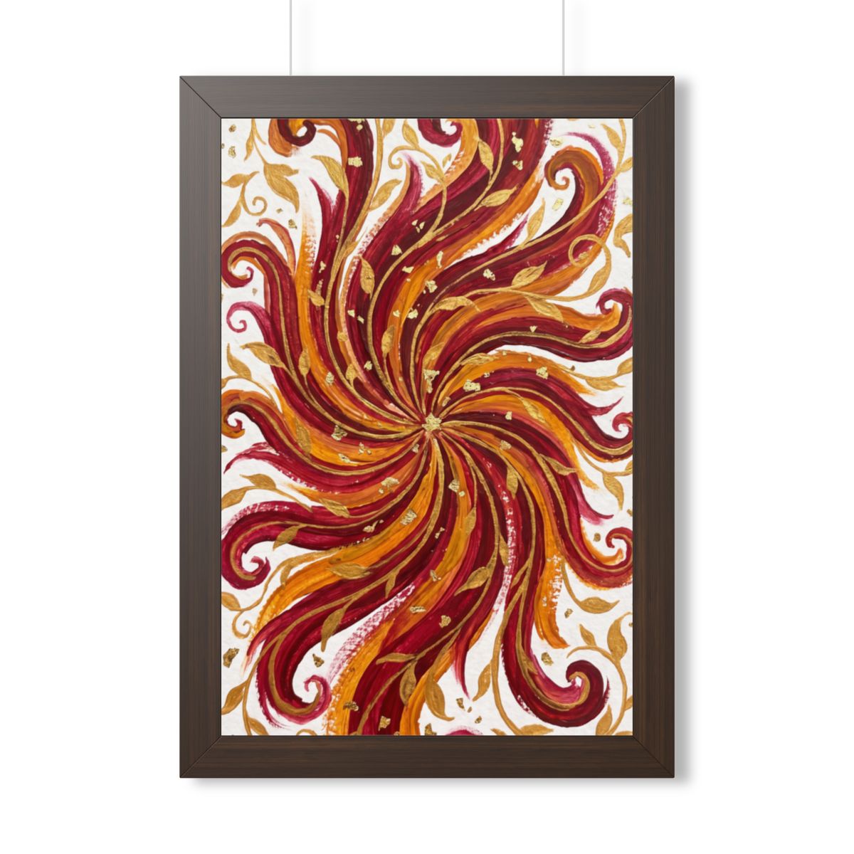 Framed Vertical Poster - Gilded Solstice Art — Walnut... |...