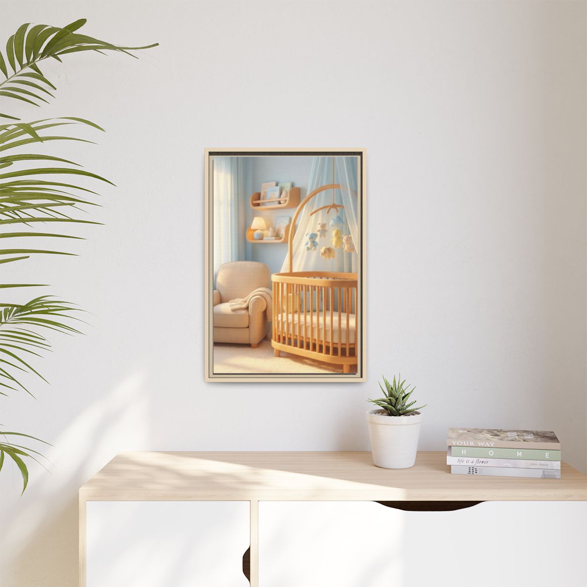 Matte Canvas, Framed - Dreamy Serene Nursery Art — Natural /...