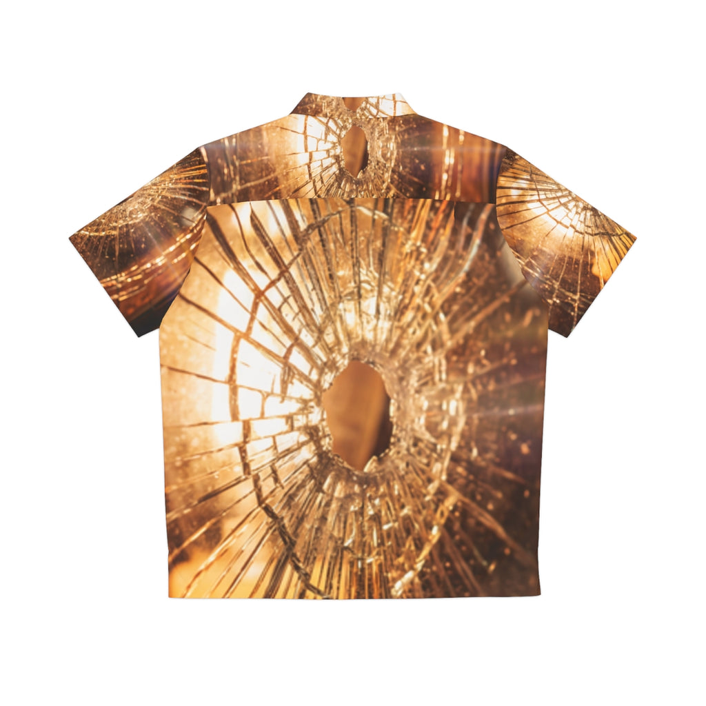 Men's Hawaiian Shirt - Fractured Amber Light Art | Echovira...