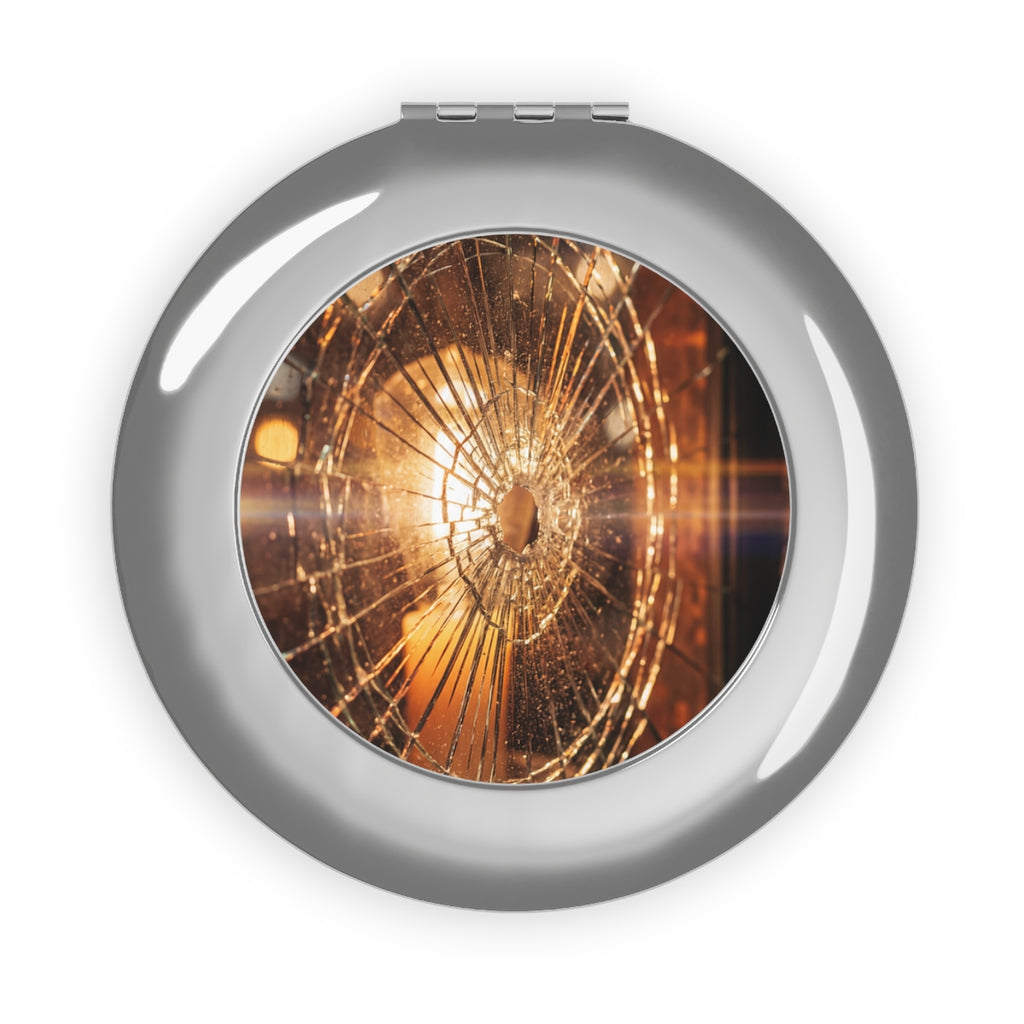 Compact Travel Mirror - Moody Fractured Glass