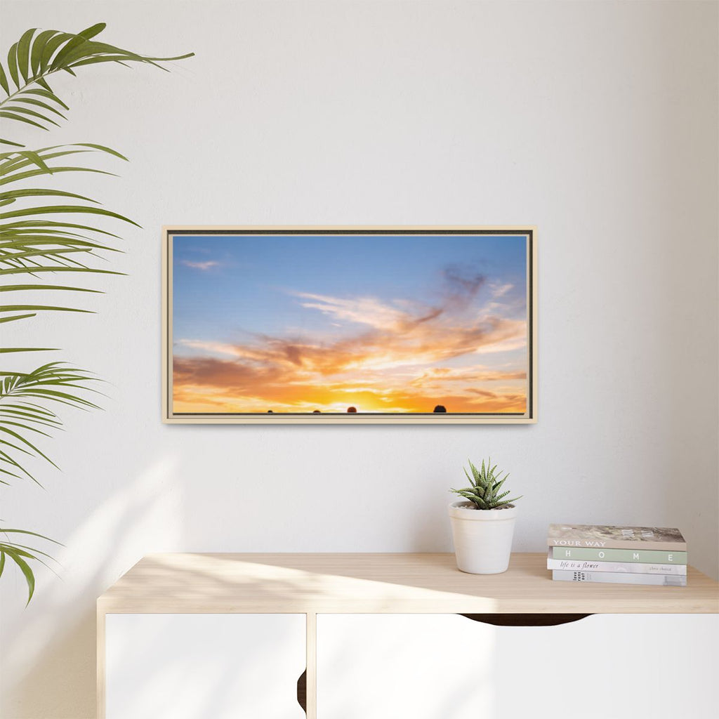 Framed Canvas - Sunset Silhouette