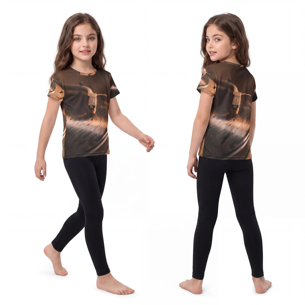 Kids Sports Jersey with Vintage Vinyl Art