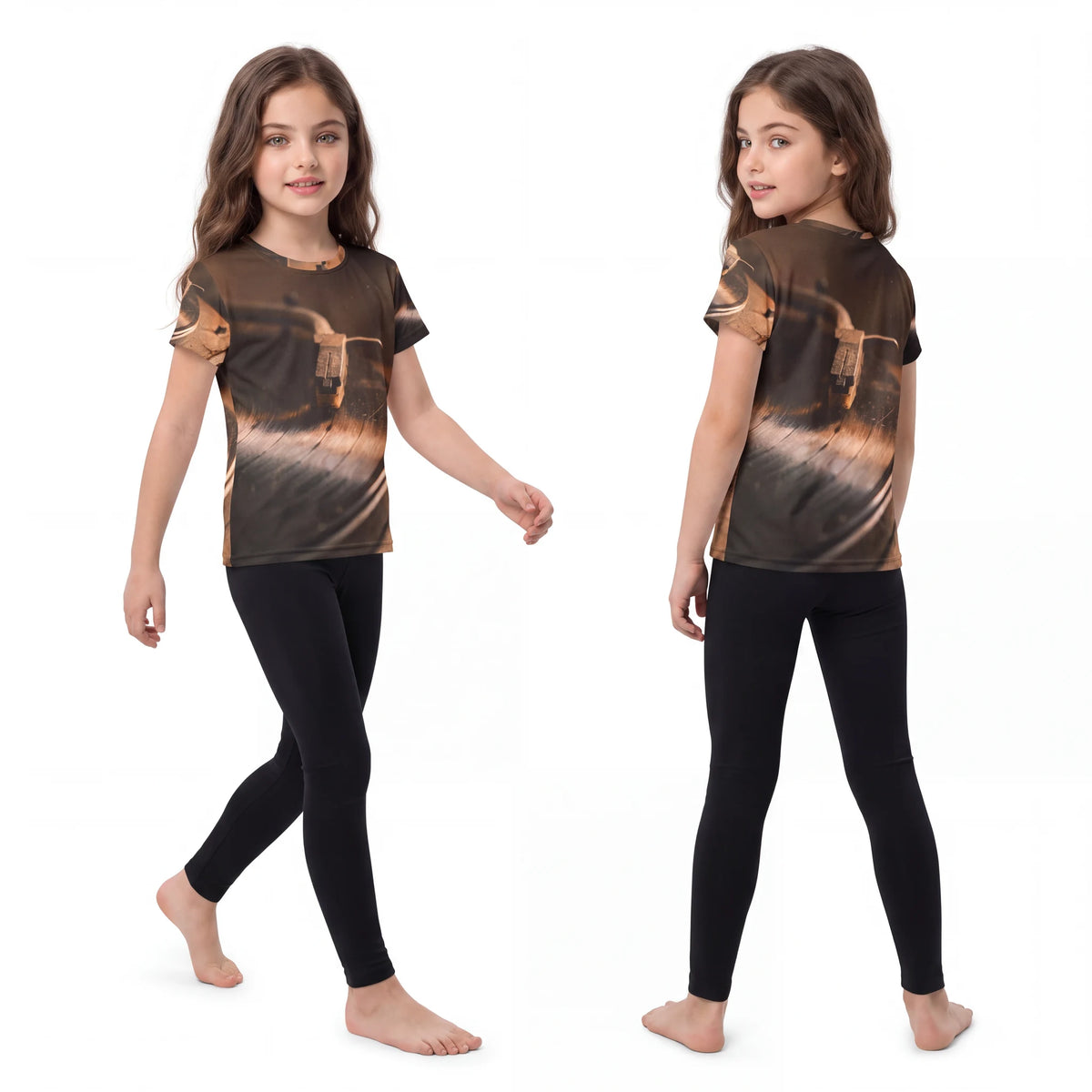 Kids Sports Jersey with Vintage Vinyl Art