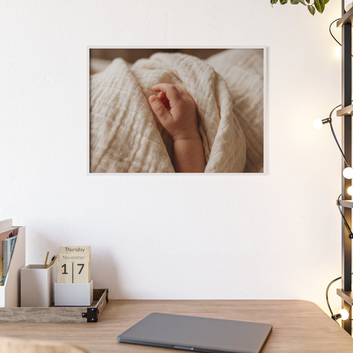 Posters with Wooden Frame - Soft Neutral Art