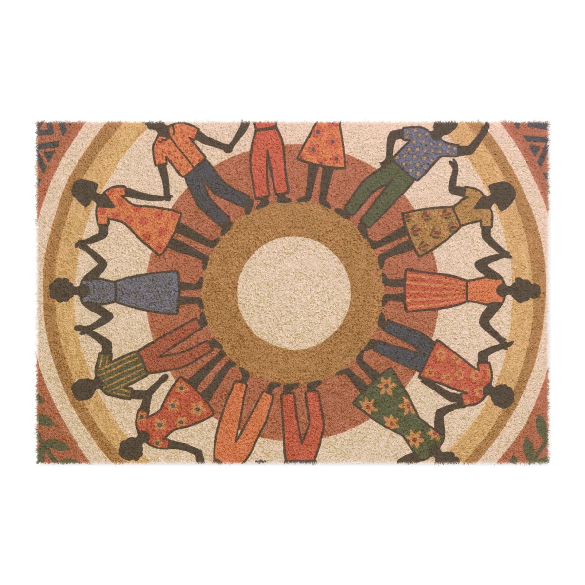 Doormat - Unity Mandala Folk Art | Echovira Gallery
