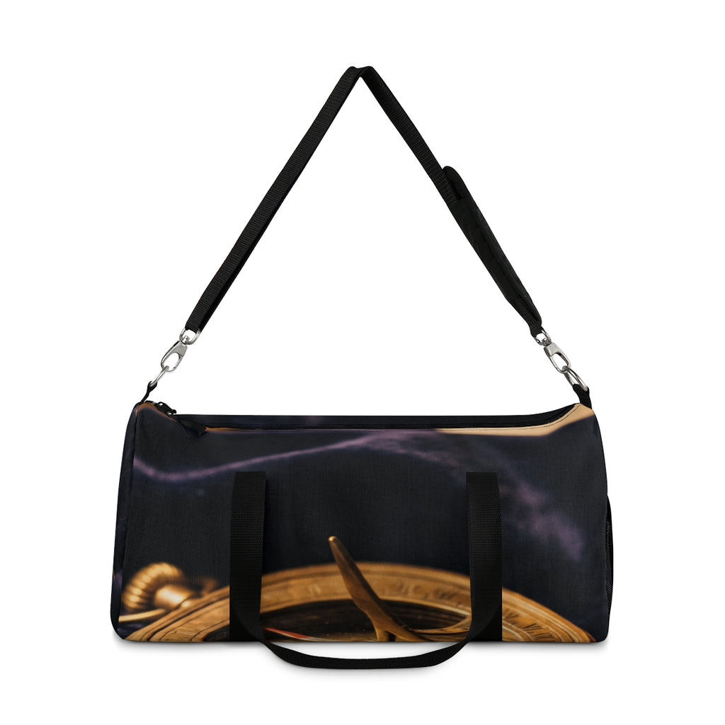 Vintage Brass Sundial Compass Duffel Bag
