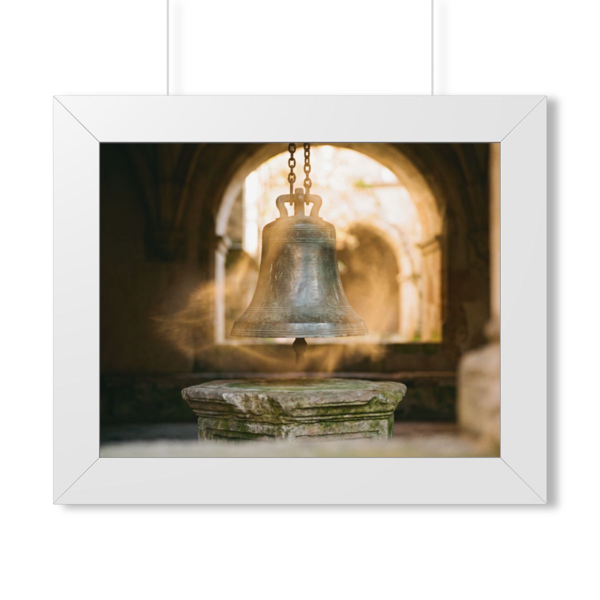 Framed Horizontal Poster - Cloister Bell — White (14×11... |...