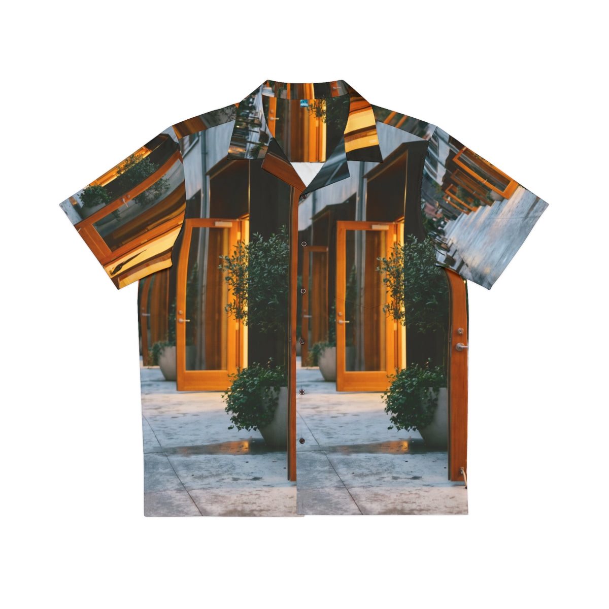 Men's Hawaiian Shirt - Twilight Courtyard | Echovira Gallery