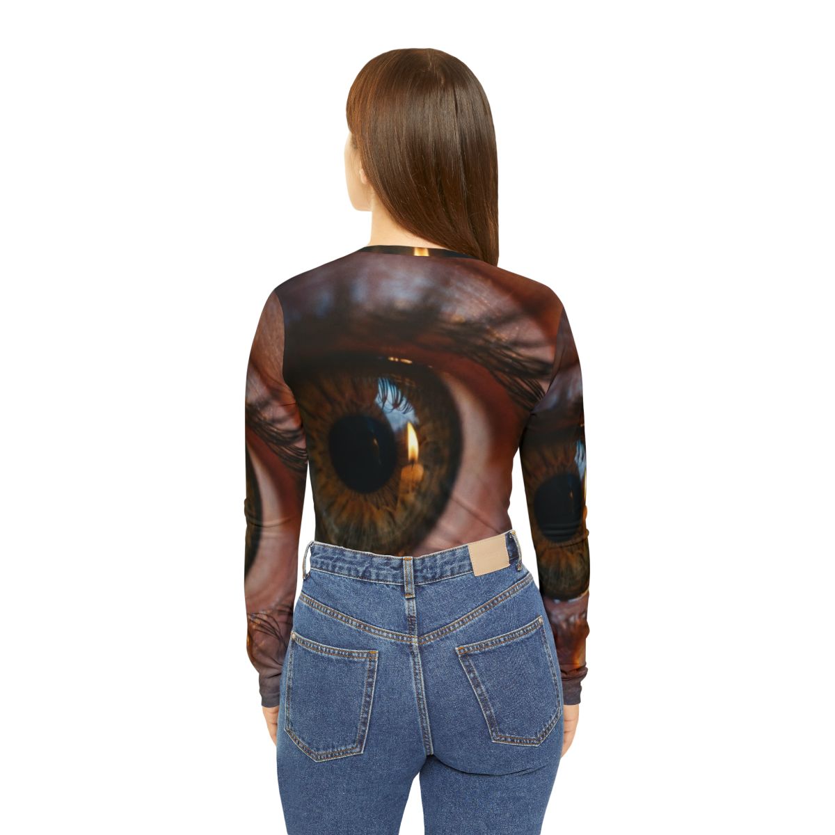 Women's Long Sleeve V-neck Shirt - Amber Iris Reflection......