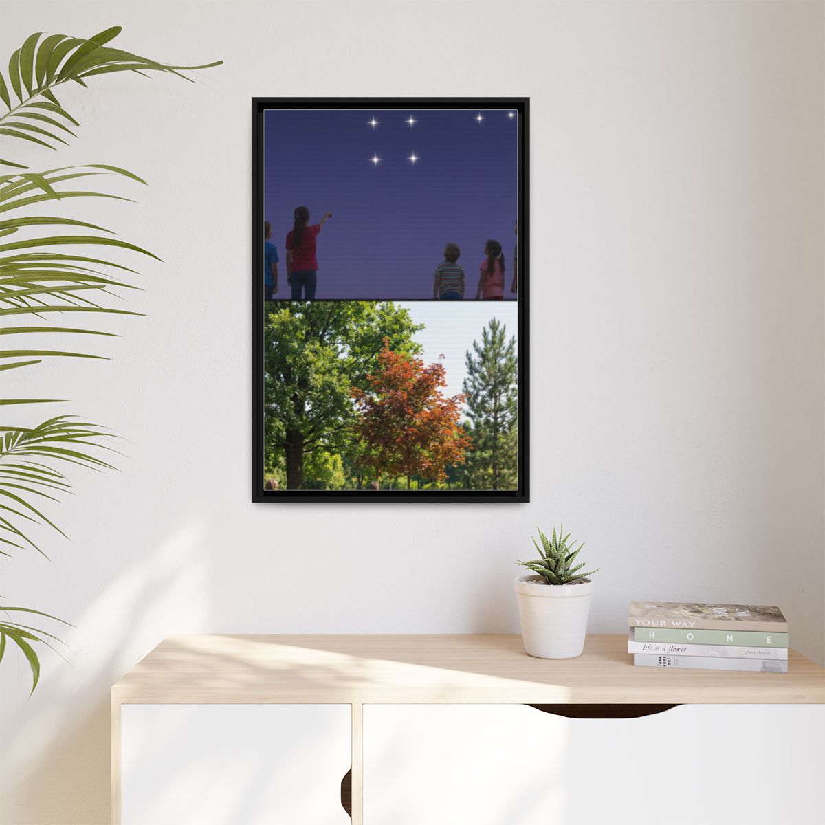 Matte Canvas, Framed - Stardust & Forest Discovery — Black /...