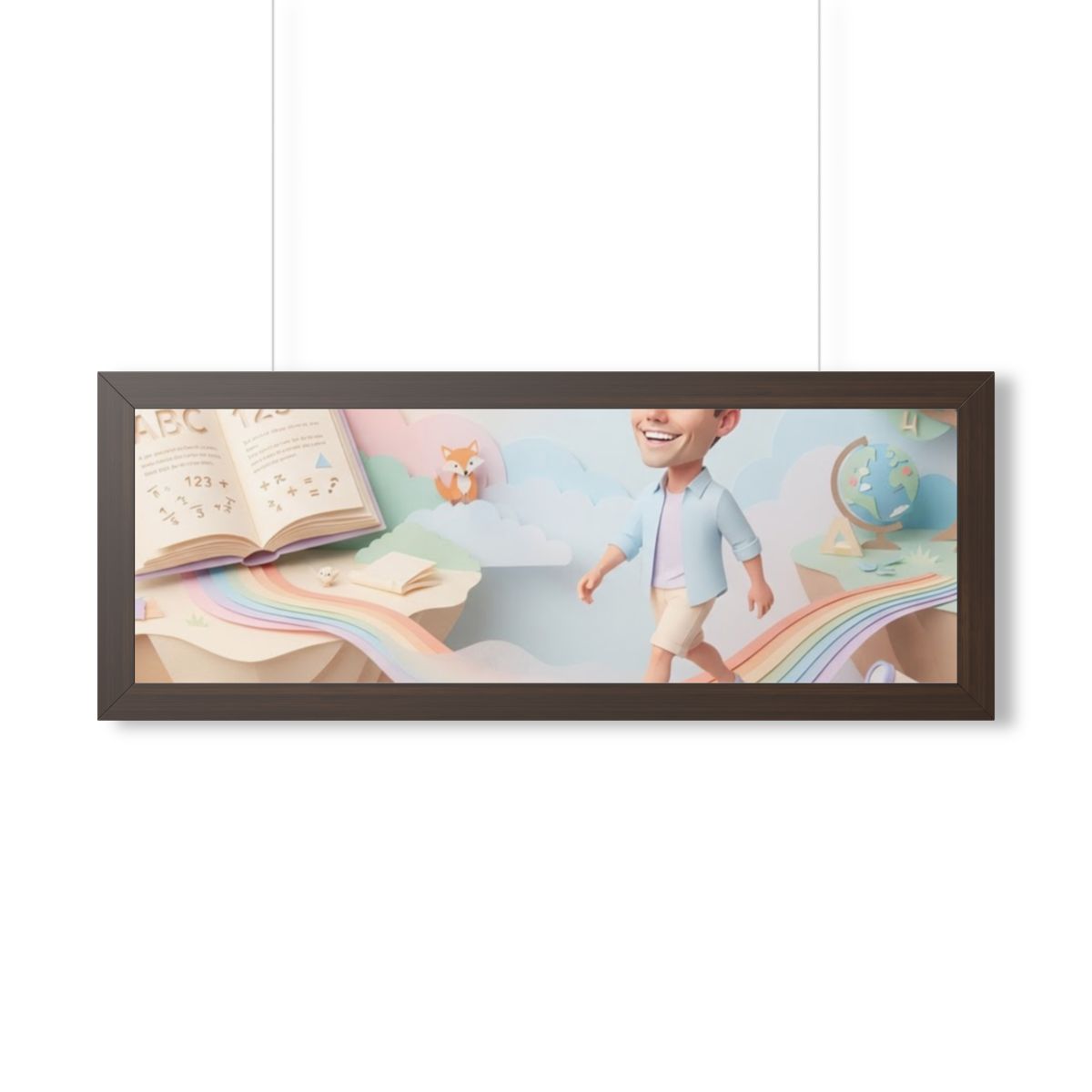 Framed Horizontal Poster - Rainbow Odyssey — Walnut (14×11...
