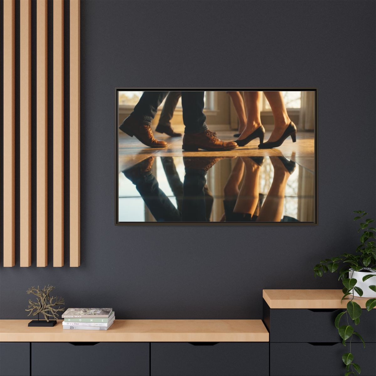 Matte Canvas, Framed - Golden Hour Reflections Cinematic Art...