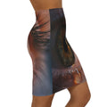Women's Mid-Waist Pencil Skirt - Amber Iris Reflection Fine...