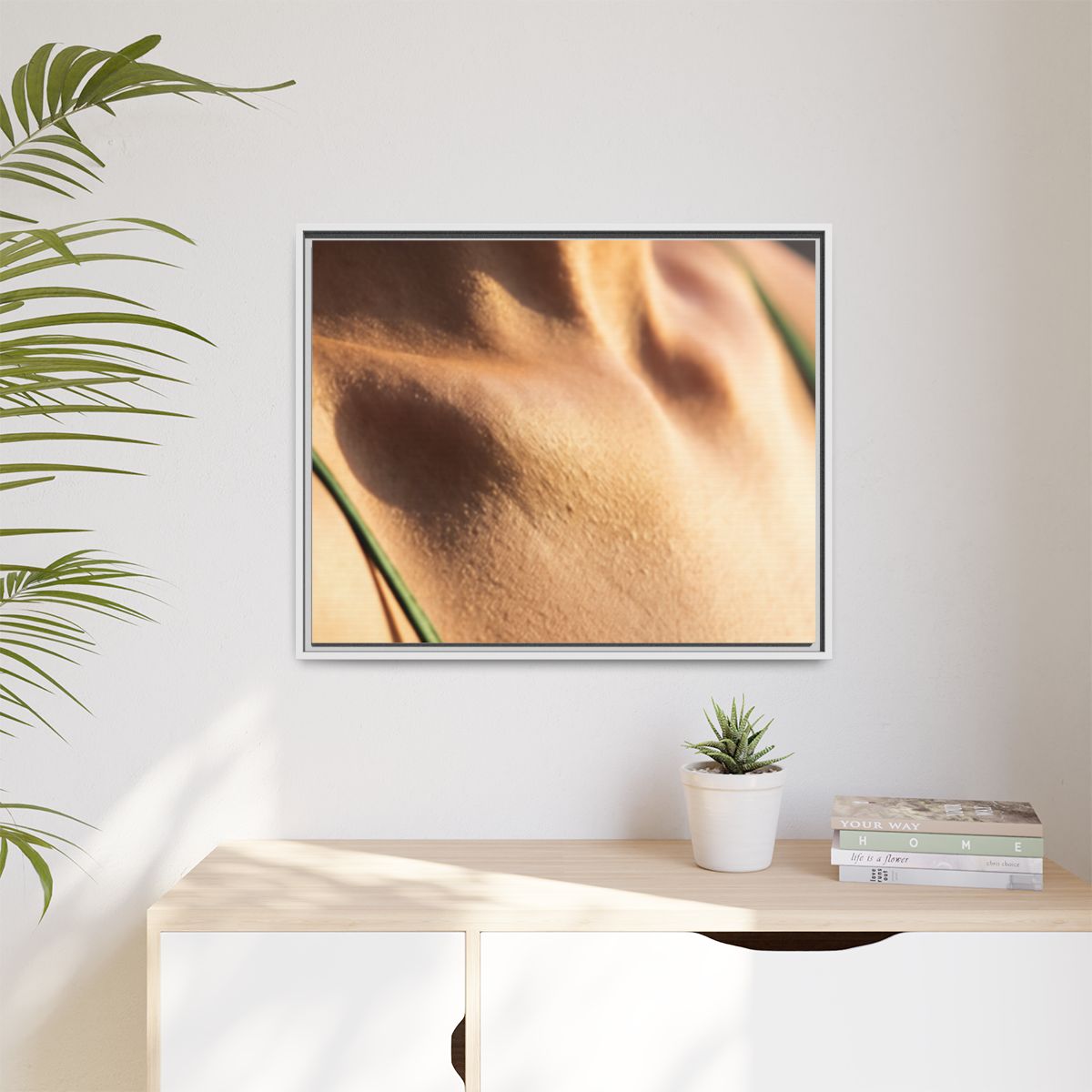 Golden Hour Matte Canvas - Framed Sunset Wall Art — White /...