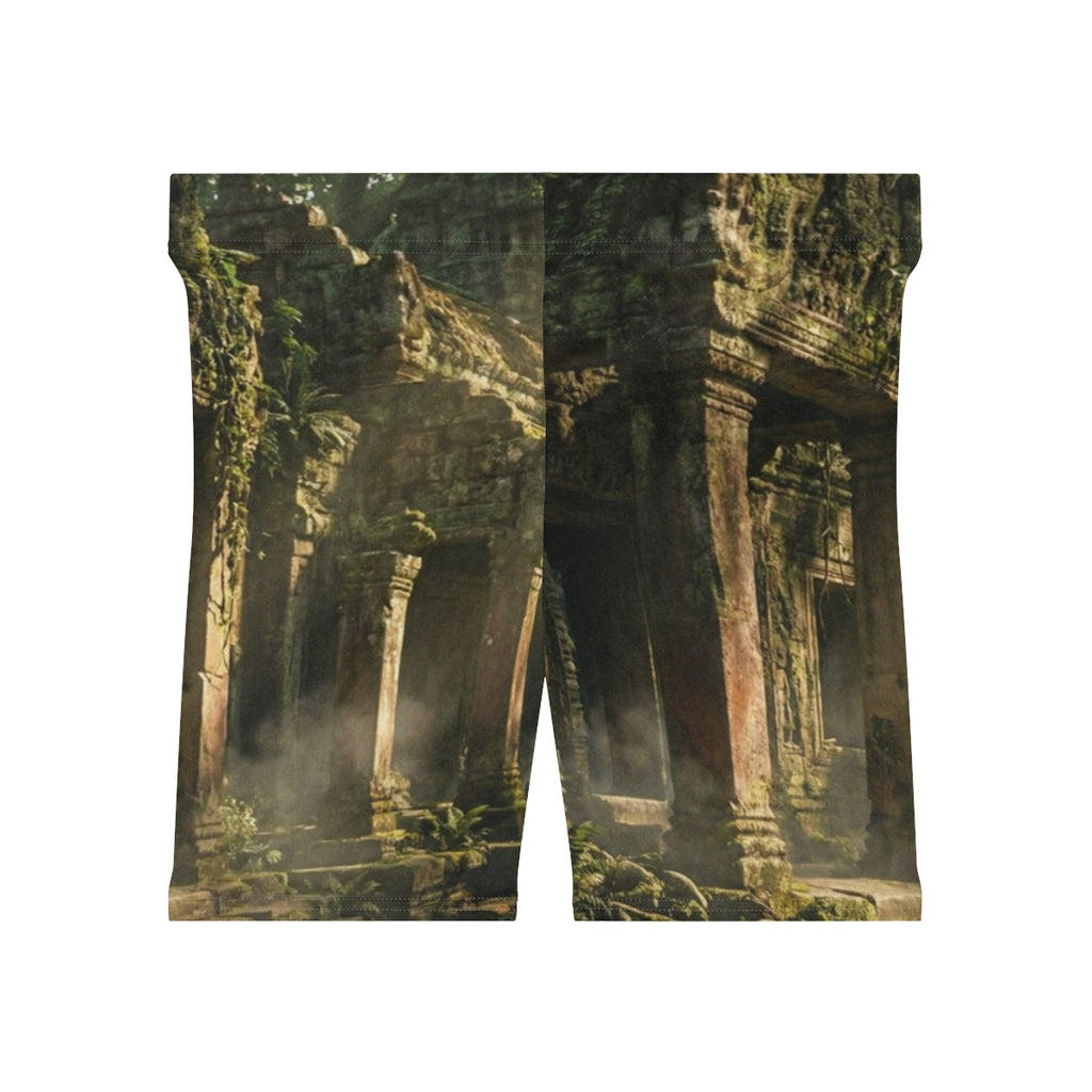 Women's Biker Shorts - Jungle Ruins | Echovira Gallery