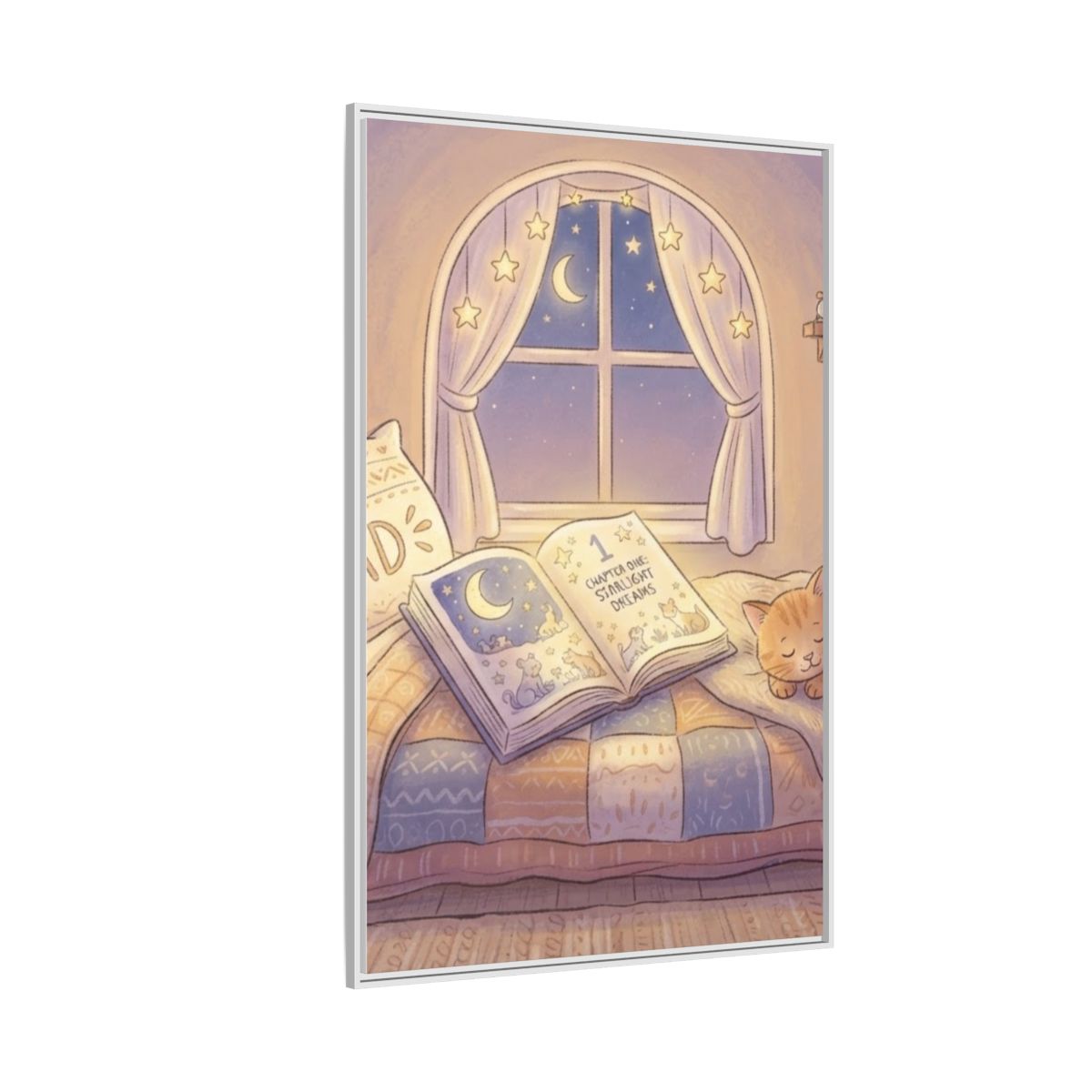 Framed Matte Canvas - Starlight Haven Slumber — White /... |...