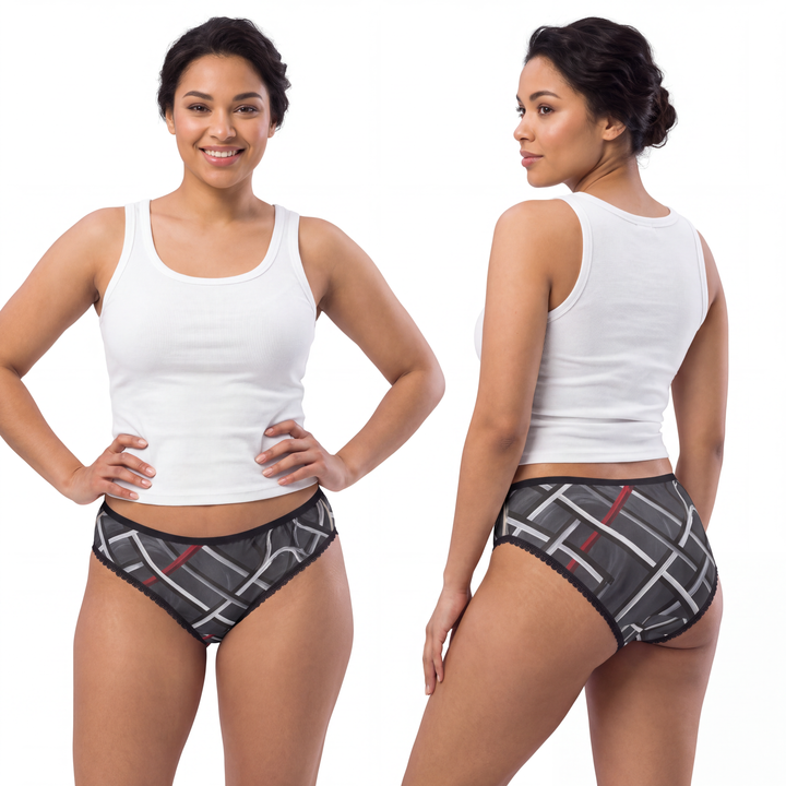 Women's Briefs - Geometric Grid Luxe
