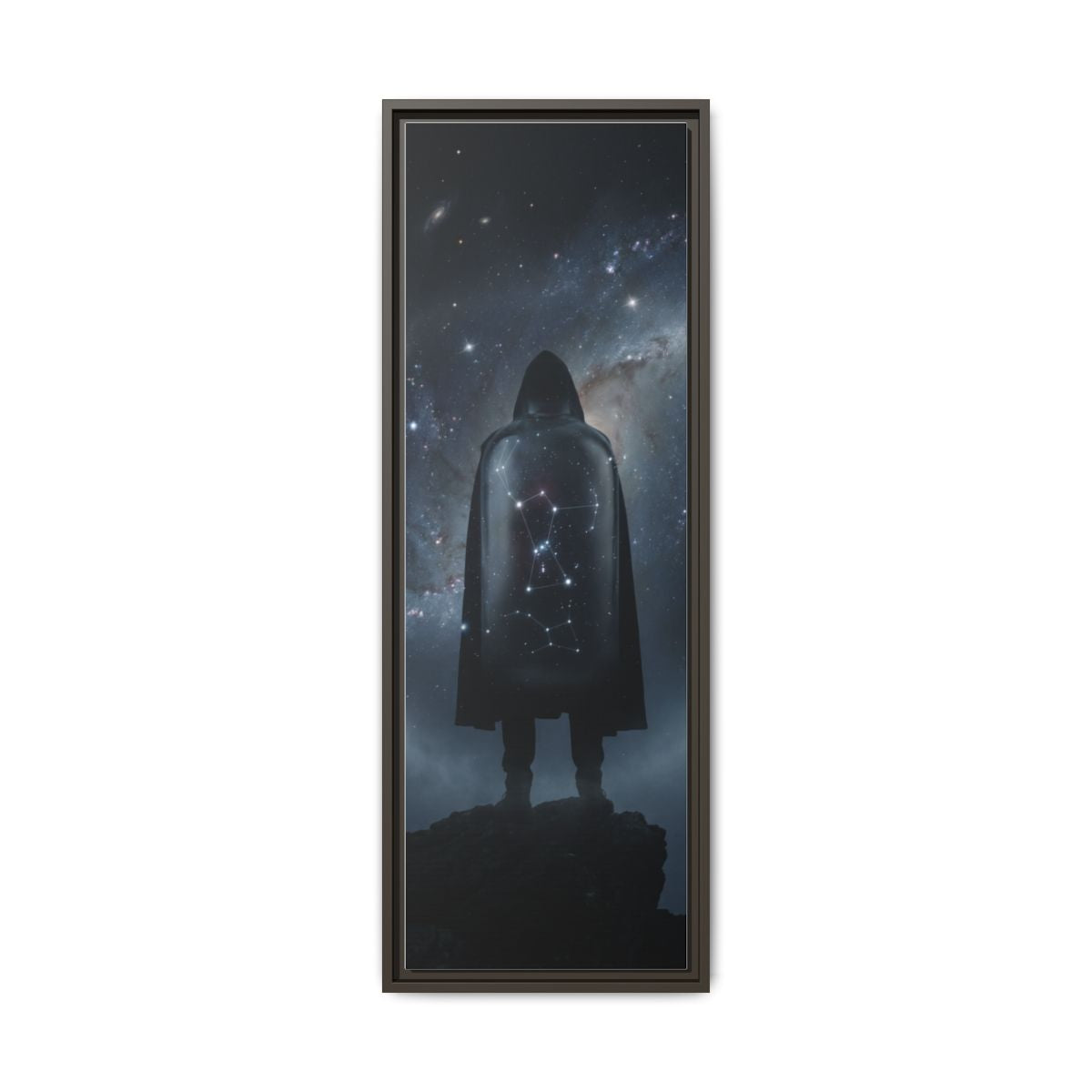 Framed Matte Canvas - Cosmic Sentinel — Espresso / 1.25" (8×10, 9×12, 11×14, 12×16, 10×20, 12×18, 16×20, 16×24, 18×24, 12×36, 20×24, 16×32, 20×30, 24×30, 24×32, 16×48, 24×36, 24×48, 30×40, 20×60, 32×48, 30×60 & 40×60)
