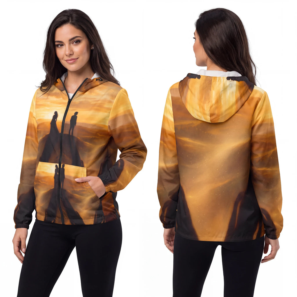 Sunset Landscape Windbreaker Jacket for Women