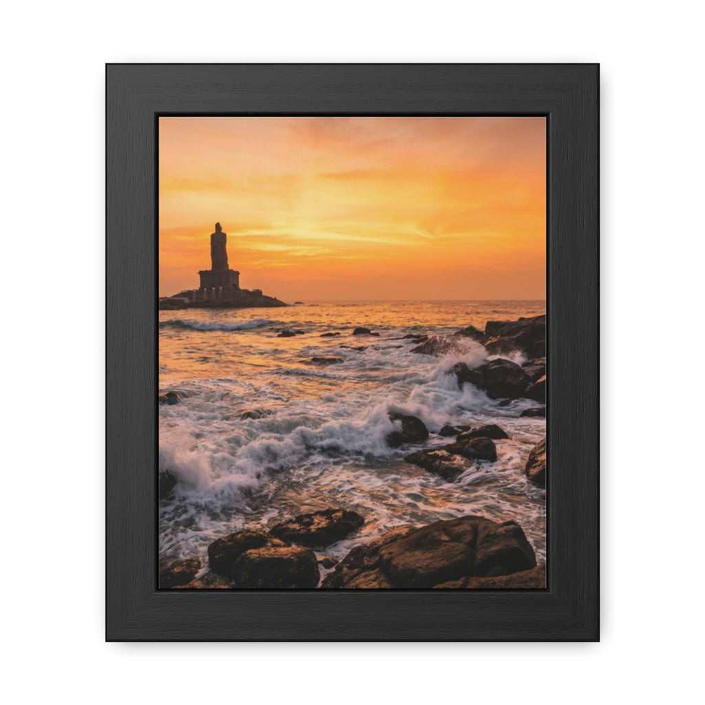 Framed Posters - Coastal Golden Glow — Portrait