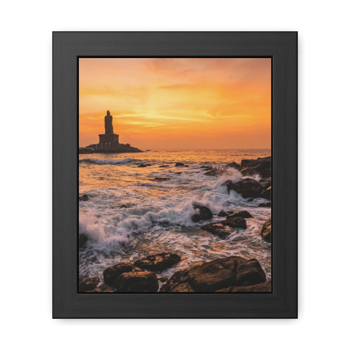 Framed Posters - Coastal Golden Glow — Portrait