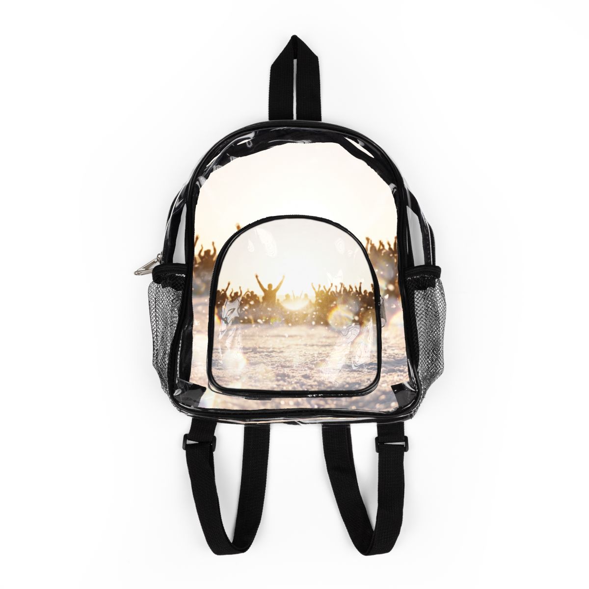 Clear Stadium Backpack with Golden Hour Crowd Art