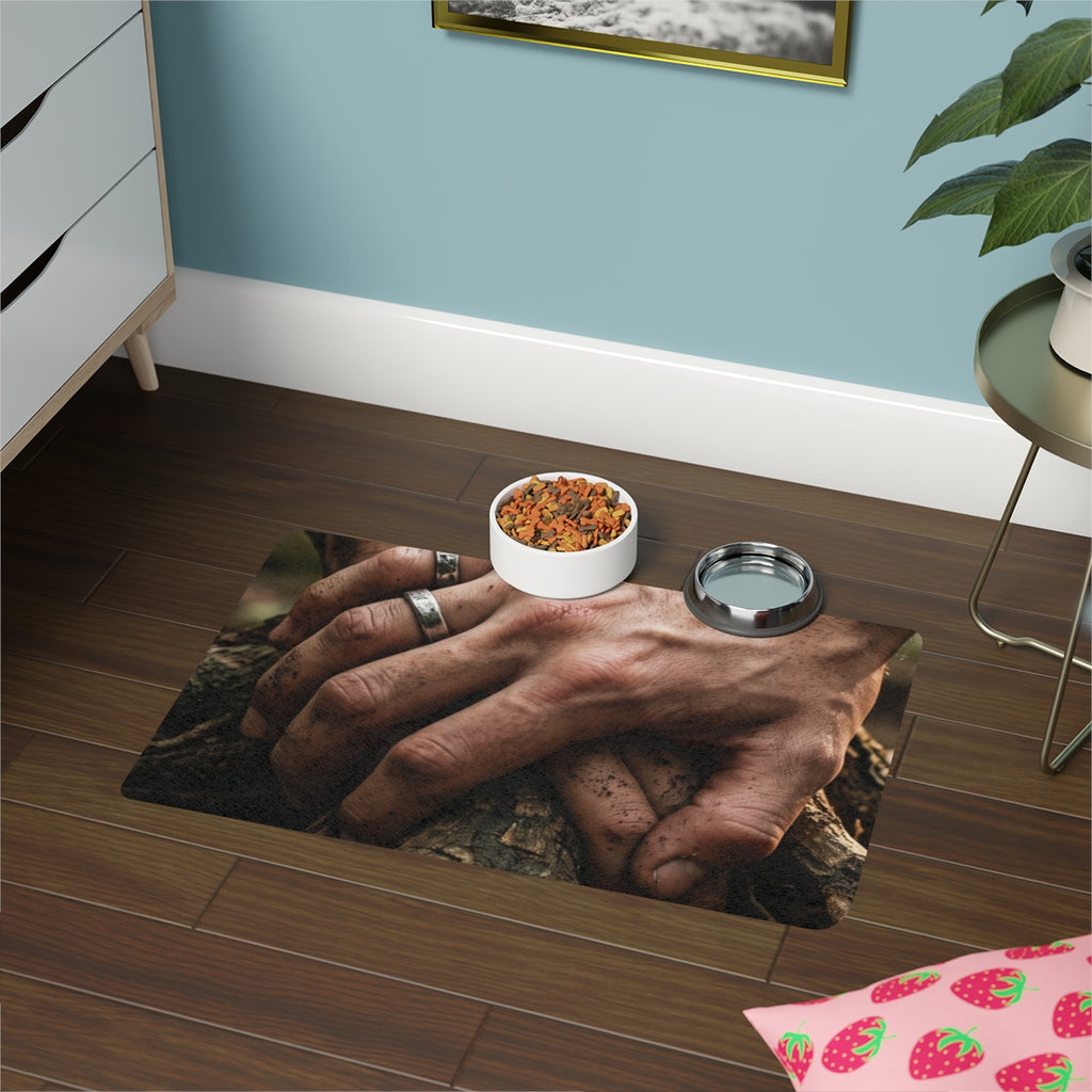 Pet Food Mat with Forest Root Fine Art