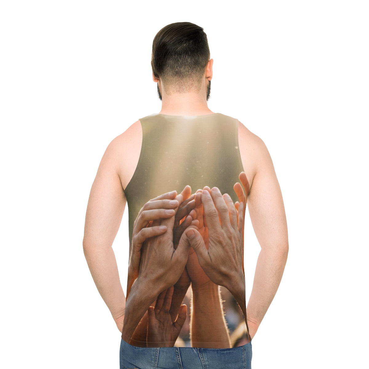 Men's Unisex Tank Top - Golden Rays of Unity Wall Art |...