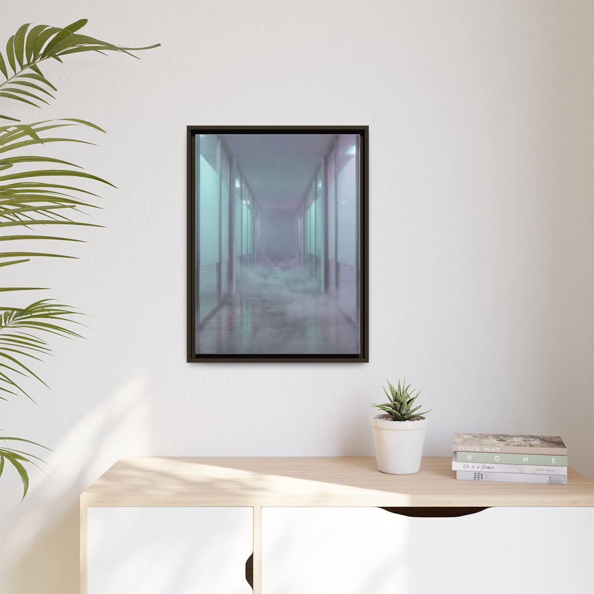 Matte Canvas, Framed - Liminal Corridor Fog Art Print —... |...