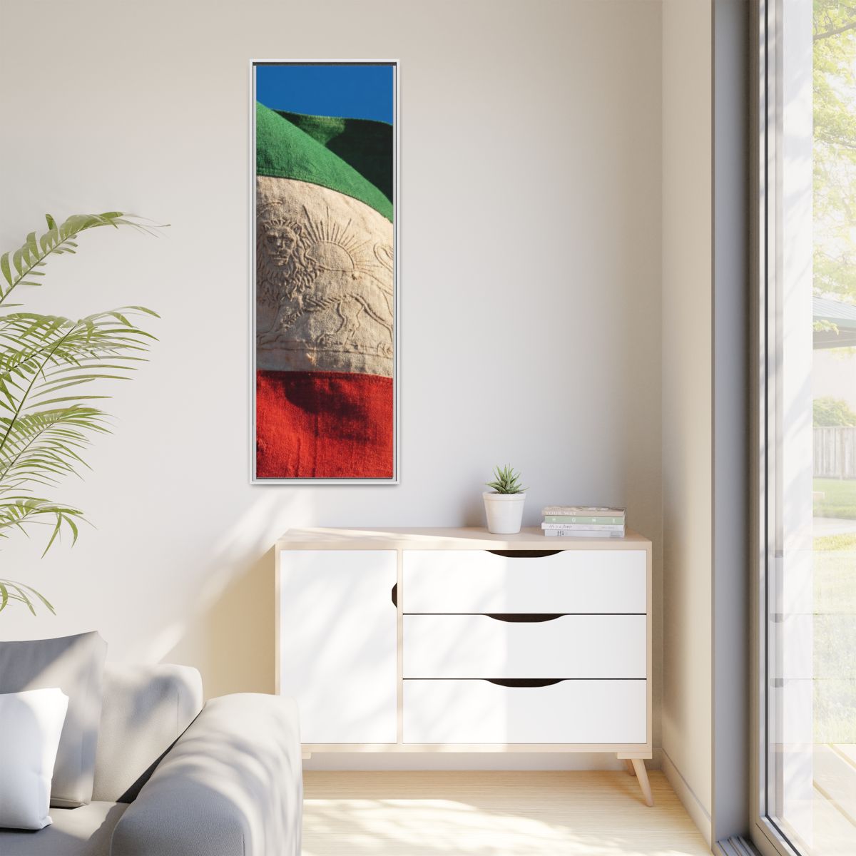 Matte Canvas, Framed - Vintage Persian Lion and Sun Heritage...