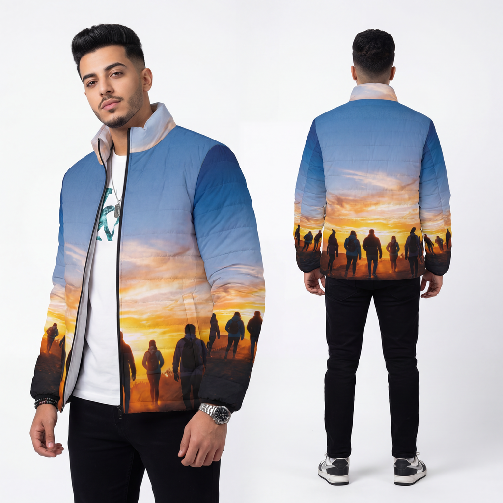 Men's Puffer Jacket - Golden Hiker Dawn