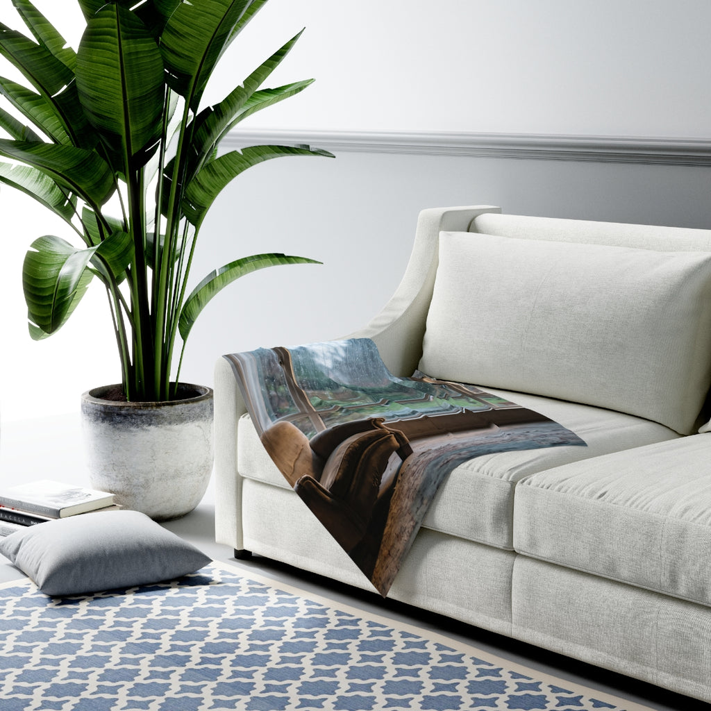 Rainy Window Reading Nook Baby Swaddle Blanket