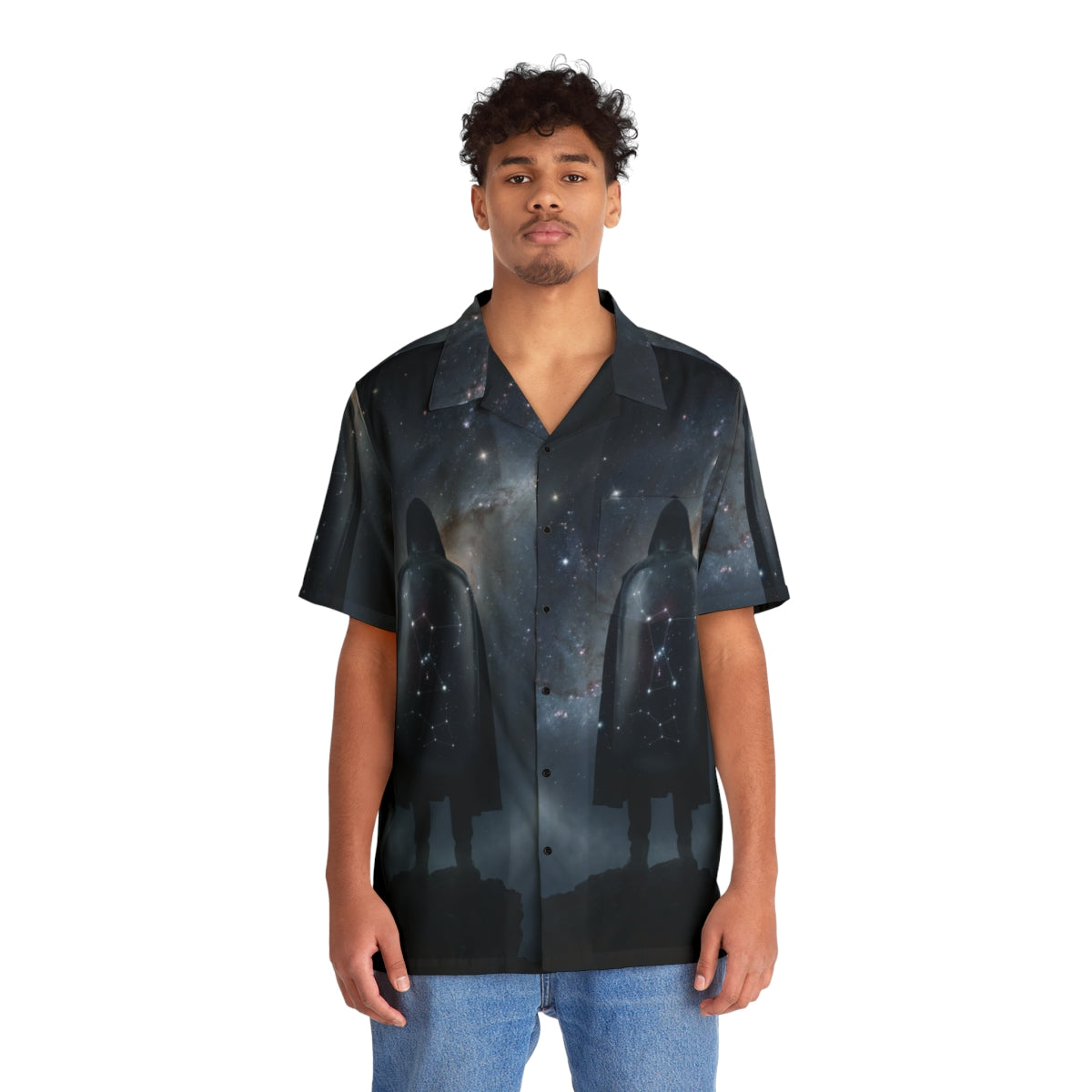 Men's Hawaiian Shirt - Cosmic Sentinel Orion Constellation...
