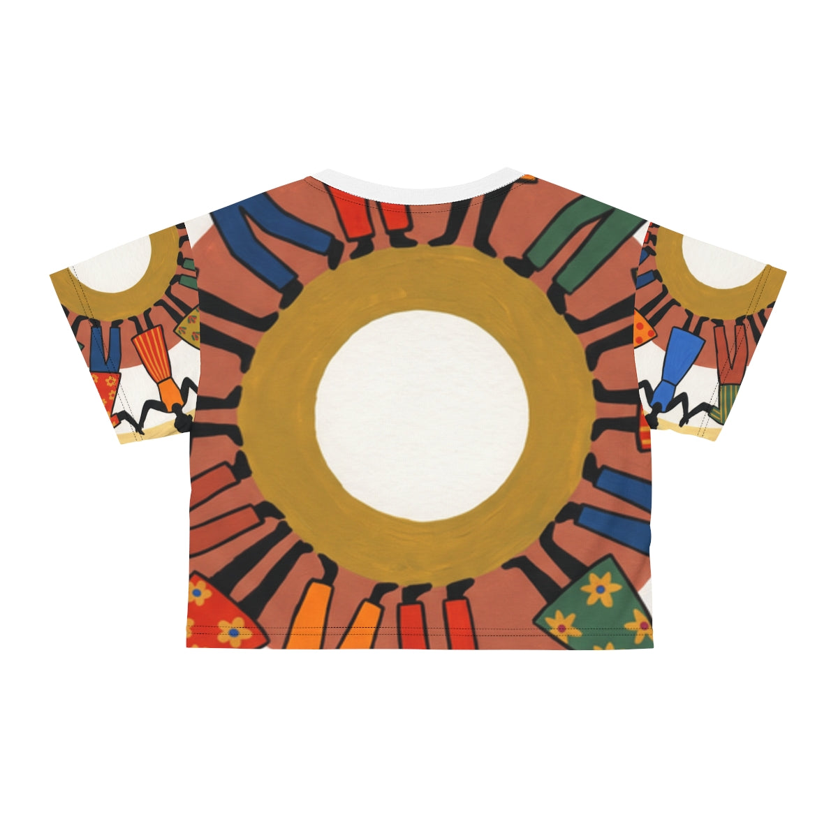 Crop Tee - Unity Mandala Folk Art | Echovira Gallery