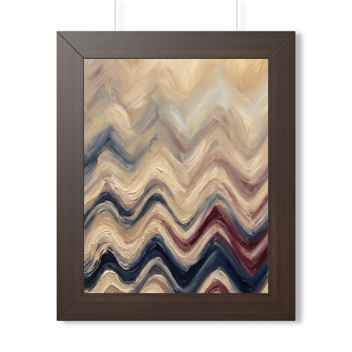 Framed Vertical Poster - Earth Chevron Wave — Walnut (11×14...