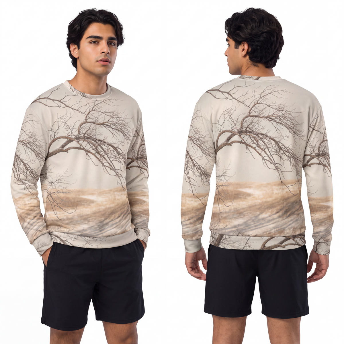 Men's Unisex Sweatshirt - Silent Branches Winter Landscape...