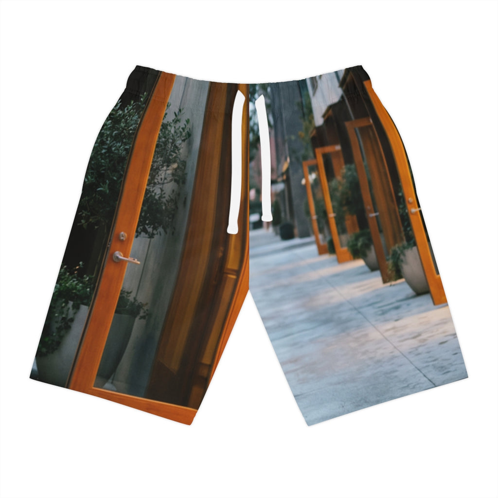 Athletic Long Shorts - Twilight Courtyard | Echovira Gallery