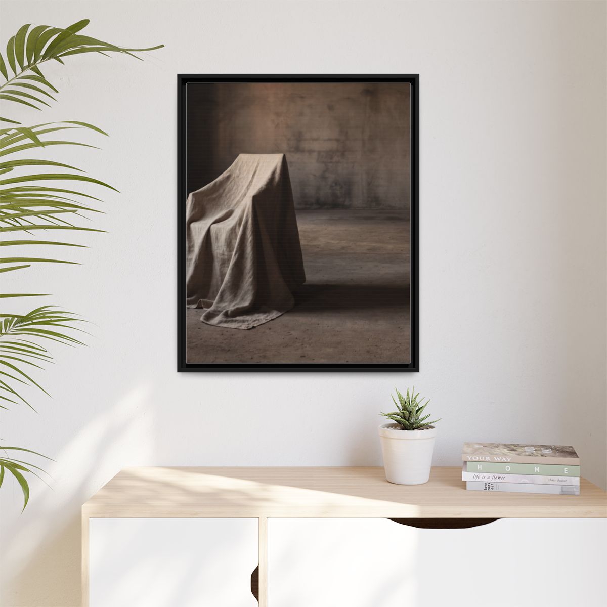 Matte Canvas, Framed - Draped Silence Still Life Art... |...