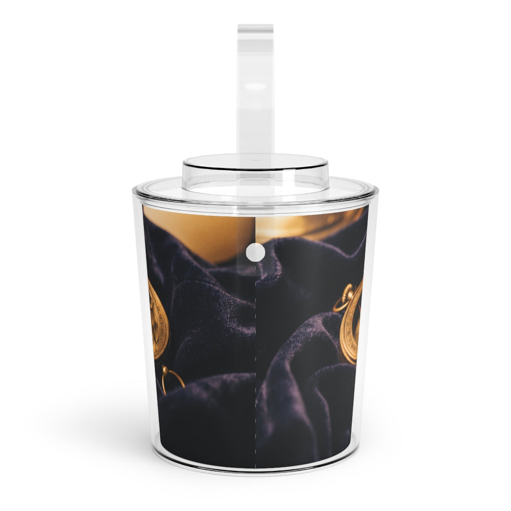 Sundial Compass Ice Bucket with Tongs