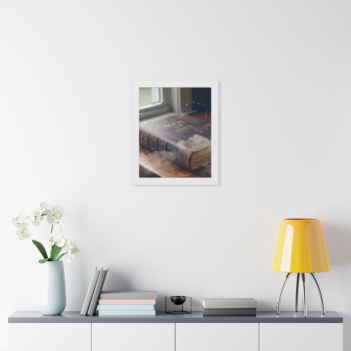 Framed Vertical Poster - Celestial Book of Fate Mystical Art...