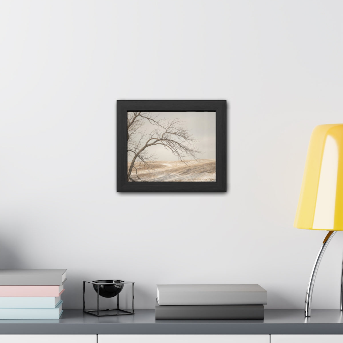 Framed Poster - Minimalist Winter Tree — Landscape
